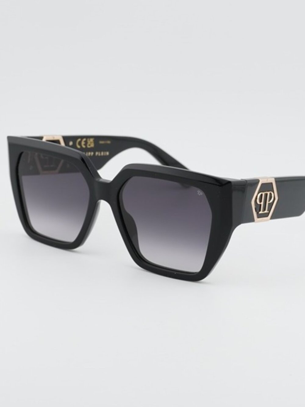 Philipp Plein SPP160 0700 Sunglasses Black Square Frame, Grey Lenses